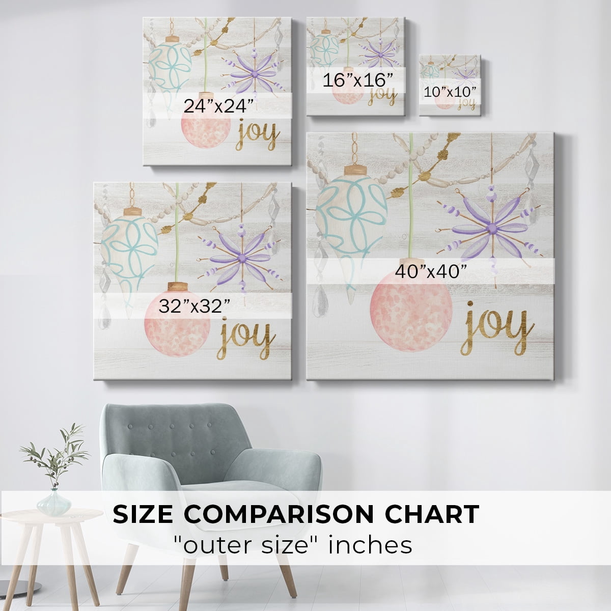 Elegant Ornaments II- Gallery Wrapped Canvas