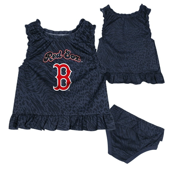 Infant  Navy Boston Red Sox Playground Dress & Bloomers Set