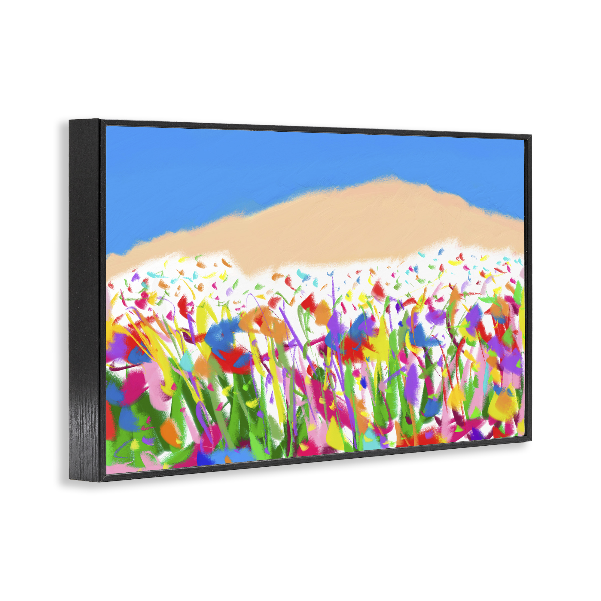 Stupell Industries Joyful Landscape Abstraction Landscape Painting Black Framed Art Print Wall Art, 30 x 20