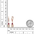 thumbnail image 2 of Gem Stone King 18K Rose Gold Plated Silver Morganite Peach and Red Created Ruby Dangle Earrings for Women with Lab Grown Diamond (3.73 Cttw, Oval 9X7MM), 2 of 3