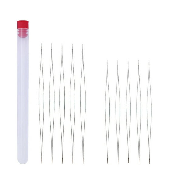 Agujas de abalorios Big Eye Plegables Semillas Perlas Agujas de enhebrado Herramientas de fabricación de joyas 10 Piezas sidaley HA2040-00B