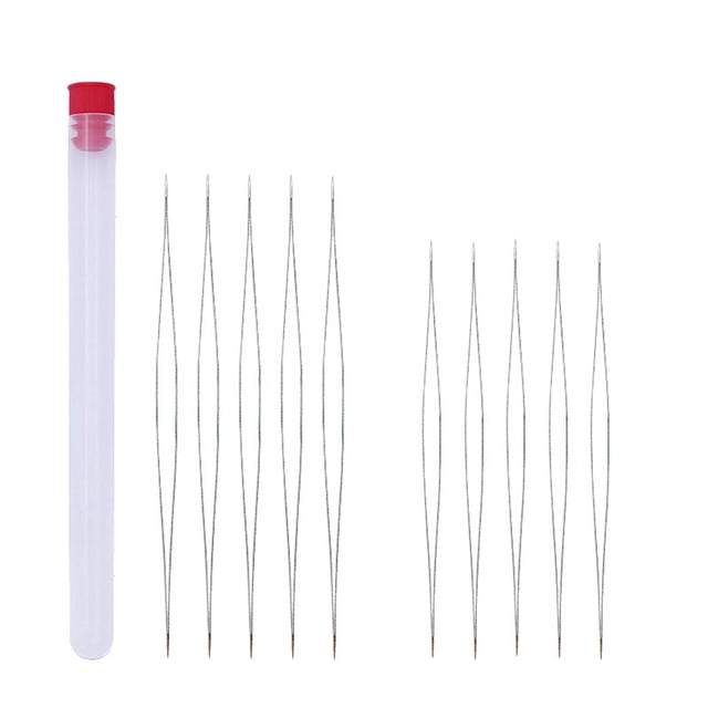Agujas de abalorios Big Eye Plegables Semillas Perlas Agujas de enhebrado Herramientas de fabricación de joyas 10 Piezas Eigraketly HA2040-00B