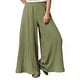 thumbnail image 2 of Gibobby pantalones de vestir mujer cintura alta Pantalones de pierna ancha de lino y algodón sueltos informales de color sólido sueltos de talla grande de verano para mujer (Verde, XXXXL), 2 of 4