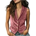 thumbnail image 2 of YanHoo Womens Velvet Vest Vintage Sleeveless V-Neck Button Down Waistcoat Casual Going Out Party Outfits, 2 of 6