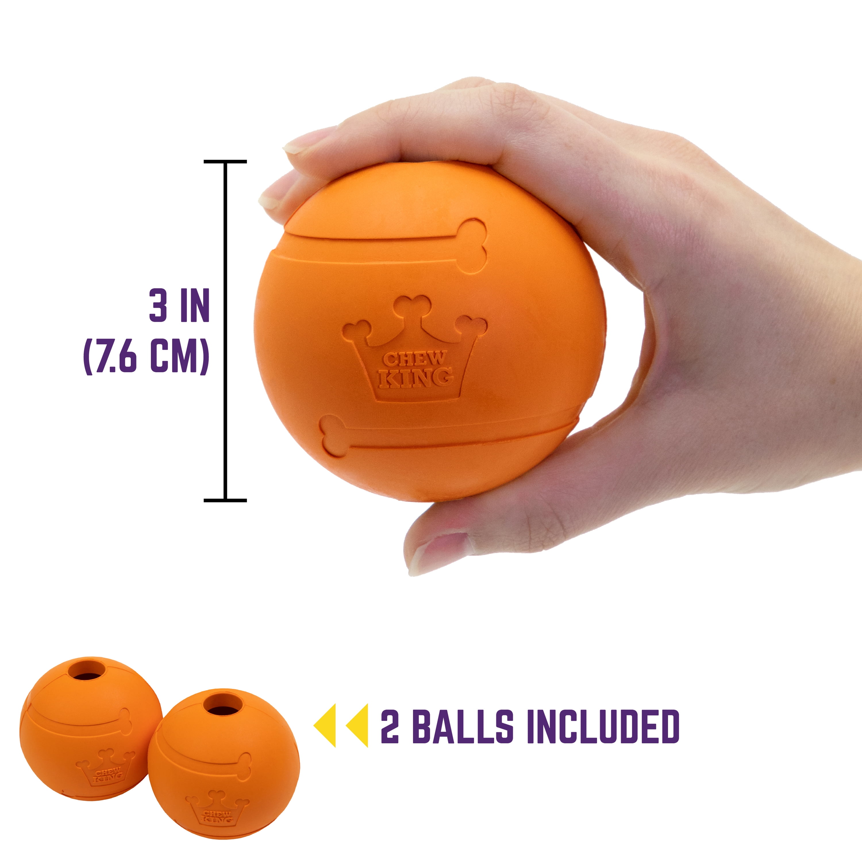 Chew King By Mammoth 3 Inch Bacon Flavor Rubber Balls