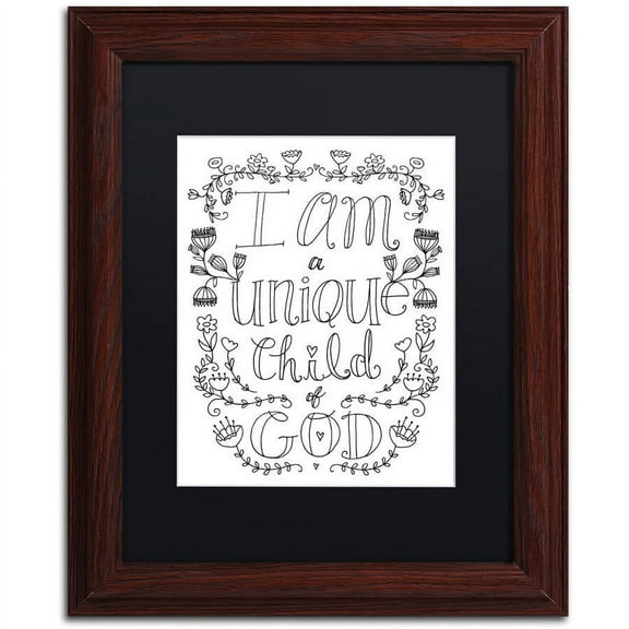 Trademark Fine Art "Unique Child of God" Canvas Art by Elizabeth Caldwell, Black Matte, Wood Frame