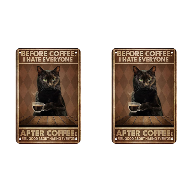 Placa Metal Vintage Gato Rectangular Pintura Hierro Arte La Pared Del 30x40 Cm