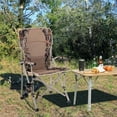 Gymax Portable Folding Arm Chair Heavy Duty 400 lbs with Cup Holder for Camping