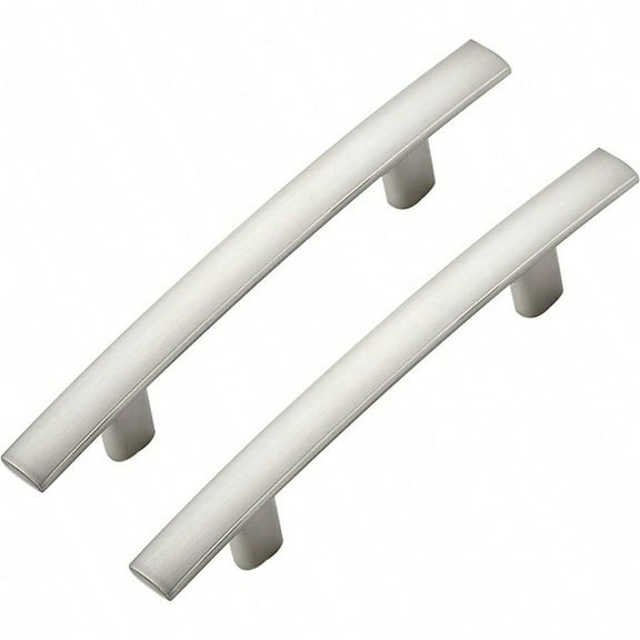 30 Pack Cabinet Handles 3 Hole Center Curved Cabinet Pulls Brushed Nickel Drawer Pulls For Kitchen Cupboard Solid Hardware For Dresser Drawer Arch Hardware