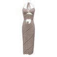 thumbnail image 6 of Bathing Suit Cover Up Beach Clothes for Women Swimwear Cover Ups Women's Knit Dress Front Long Beach Clubwear Solid Color Backless Cut Outs, 6 of 6