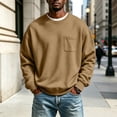 thumbnail image 2 of Men's Crewneck Pocket Sweatshirt Long Sleeve Relaxed Fit Chest Pocket Soft Casual Basic Pullover Sweatshirt, 2 of 6