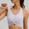 thumbnail image 3 of Stamzod Halter Crop Tank Tops for Women - Open Back Padded Longline Sports Bras Crisscross Yoga Workout Shirts Pink XXL, 3 of 8