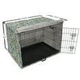 thumbnail image 6 of Floral Dog Crate Cover, Continuous Flowers Pattern Vintage Look Calm Tones Illustration, Easy to Use Pet Kennel Cover Small Dogs Puppies Kittens, 7 Sizes, Pale Teal Pale Brown, by Ambesonne, 6 of 6
