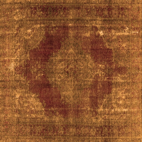 Ahgly Company Indoor Square Persian Orange Bohemian Area Rugs, 3' Square