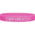 thumbnail image 2 of Fight Like a Girl Silicone Wristband Bracelet - Pink (10 Pack), 2 of 3
