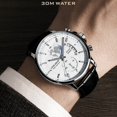 thumbnail image 5 of Men’s Quartz Chronograph Watch, Genuine Leather Strap Wrist Watch, 3ATM Waterproof Luminous Business Dress Watch, 5 of 5