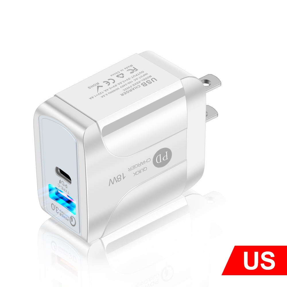 USB C Wall Charger, 4-Pack 20W PD Dual Port USB-C Charger Block Type C Fast Plug Power Adapter Compatible with iPhone 14/13/12iPad/iPad Mini, Samsung Galaxy S23/S22/S21, and More (Cable Not Included)