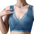 thumbnail image 6 of Wireless Bra Women Padded Bra Feature V-Neck T-Shirt Bra Style W-1394 Blue 4XL, 6 of 8