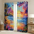 thumbnail image 2 of Erosebridal Tropical Flower Curtains for Living Room,Summer Beach 30%-50% Blackout Curtains Set of 2 (38x45),Teenager Bedroom Decor, 2 of 6