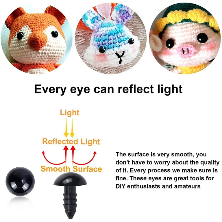 100 Pcs 8/12/14mm Kawaii Doll Eyes Cartoon Safety Eyes Nose Toy