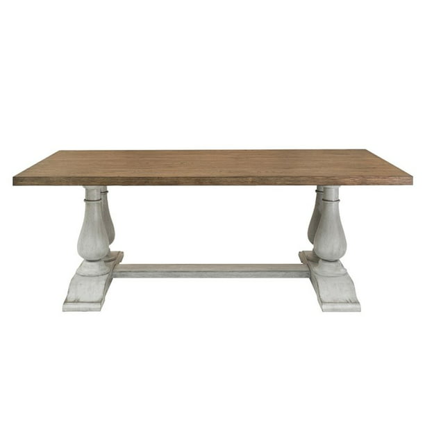 Light Oak Wood Pedestal Dining Table In, Pedestal Farm Table