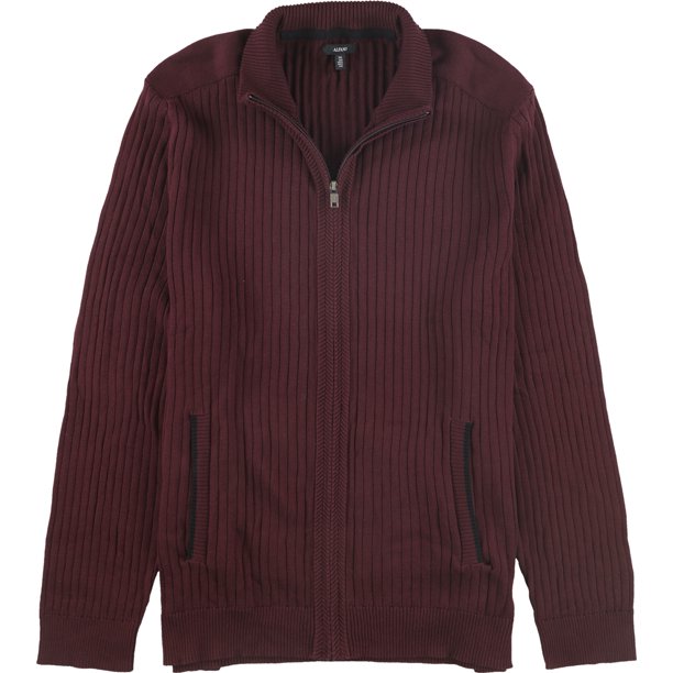 Alfani suéter de punto con cremallera completa para hombre, rojo, grande