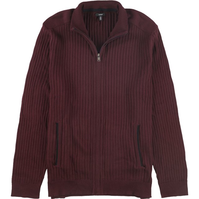 Alfani suéter de punto con cremallera completa para hombre, rojo, grande