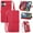 Red, variant on Dteck for iPhone 17 (2025) Wallet Case with Credit Card Holder Zipper Pocket, Magnetic Flip Folio Book PU Leather Phone Case Shockproof Wristlet Strap Cover for Women Men, Red