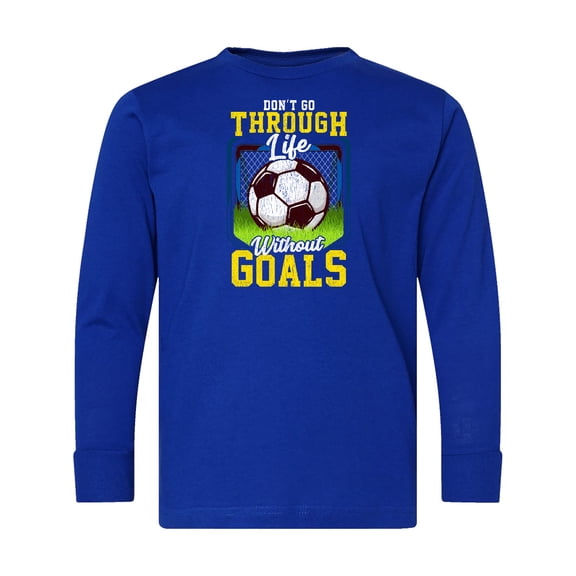 Inktastic Soccer Funny Goals Long Sleeve Youth T-Shirt