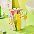 thumbnail image 6 of CASAFUN Stylish Transparent Desktop Trash Can with Lid,Small Garbage Bin for Compact Spaces Under Tables & Counters,Mini Wastebasket for Office Kitchens Bathrooms Bedrooms Dorms, 6 of 7