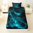 thumbnail image 3 of Homewish Glowing Lightning Twin Sheets,Contemporary Aesthetic Bedding,3pcs,1 Fitted Sheet and 1 Pillowcase, 3 of 6