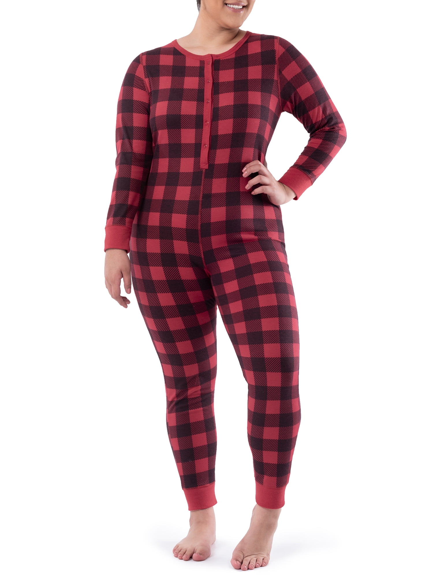 Fruit of the Loom Women's and Women's Plus Long Underwear Waffle Thermal Union Suit