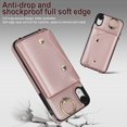 thumbnail image 3 of ShellTech for iPhone XR Case with Card Holder and Strap - Zipper Pocket,Crossbody Lanyard Strap,Credit Card Holder,Stand Ring,Cute Phone Wallet Case for Women,Rosegold, 3 of 10