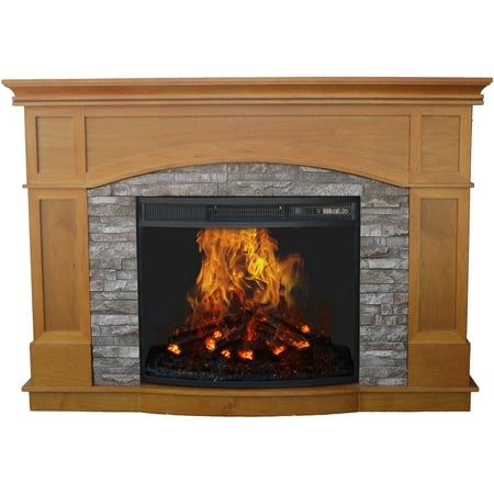 Decor Flame Electric Fireplace with 50" Mantle