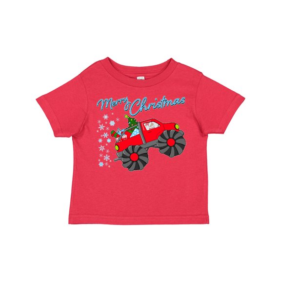 Inktastic Merry Christmas Santa Drives a Monster Truck Boys or Girls Toddler T-Shirt