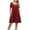 Wine., variant on Akafmk Summer Dresses for Women Casual Dresses,Solid Color Round Neck Short Dress Short Sleeve Mini Dresses Loose A Line Beach Sundress