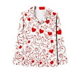 thumbnail image 4 of Rciityk Pajama Sets for Women 2 Piece - Valentines Day Pajamas Women - Ladies Pajamas Sets Long Sleeve Button Up Shirt and Pants Lounges Pjs Sets, 4 of 6