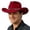 Wine, variant on Product Cowboy Hat - Adult Western Ethnic Style Fedora for Party - Everyday Wear and Seasonal Ready, Red