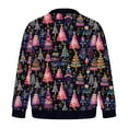 thumbnail image 5 of SERTG Men's Christmas Sweater Print Warm Christmas Cardigan Long Sleeve Hoodless Casual Coat Men Christmas Tops(Navy,M), 5 of 5