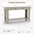thumbnail image 3 of BeesClover 54Inch Entryway Long Console Table with Drawers, Wooden Rectangular Entryway Table w/Open Storage Shelf, Sofa Table Behind Couch, Farmhouse Entry Foyer Table for Hallway, Living Room, 3 of 8
