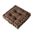 thumbnail image 2 of LShunze Square Solid Color Velvet Seat Cushion with Handle Tufted Thicken Chair Pad Tatami Floor Pillow Cushion 15"x15"x3" for Home Office Sedentary, 2 of 8
