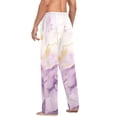thumbnail image 6 of joogoo Men's Pajama Pants Purple Golden Marble Cotton Long Sleepwear Lounge Pants L, 6 of 7