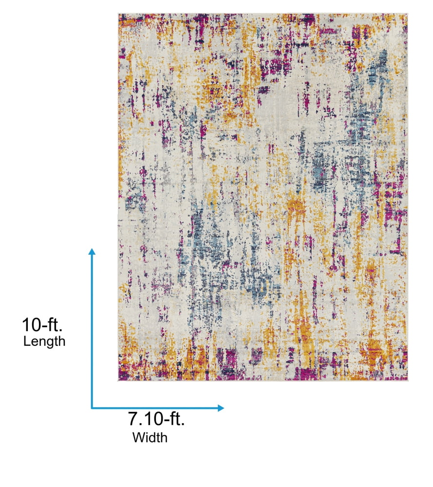 Livabliss Area Rugs for Living Room, 8x10 Floransa Modern Gray Rug, Bedroom Dining Room Home Decor Stain Resistant Carpet (7'10" x 10')