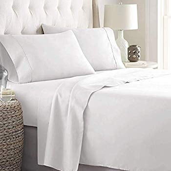 Bed Sheet Set - 3 Twin Sheets White - 800 Thread Count |100% Pure Cotton, Wrinkle Free, Best Luxury Sateen Weave, Fits Mattress Upto 16' Deep