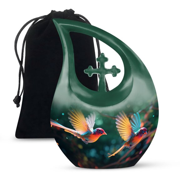 JAGSHASHI Cardinal Bird Urn Adult Female Ashes - Large Urns For Human Ashes Adult Female - Urn For Ashes Adult Male - Urns Adult Male Dad - 10 Inch With Velvet Bag - Urns For Adult Female Mom