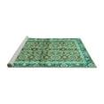 thumbnail image 2 of Ahgly Company Machine Washable Indoor Rectangle Oriental Turquoise Blue Traditional Area Rugs, 2' x 4', 2 of 4