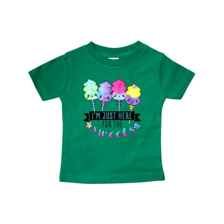 

Inktastic I m Just Here for the Sweets with Spun Sugar Candy Gift Baby Boy or Baby Girl T-Shirt