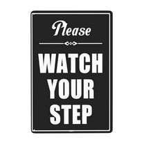 Watch Your Step Sign Warning Metal Sign Vintage Sign Wall Decor for Home Farm Bar Outdoor Signs Coffee Decoration Home 8x12 Inch