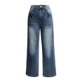 thumbnail image 4 of Womens High Waist Narrow Wide Leg Jeans Light Wash With Micro Stretch For Comfortable Everyday Style Denim Pants For Women, 4 of 7