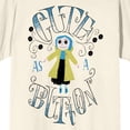 thumbnail image 7 of Coraline Cute Button Crew Neck Short Sleeve Natural Men's T-shirt-Medium, 7 of 7